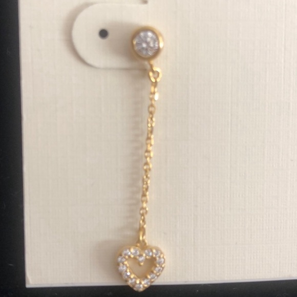 14K Gold Vermeil Cubic Zirconia ”Love on a Chain” Earring-Boutique - Picture 5 of 6